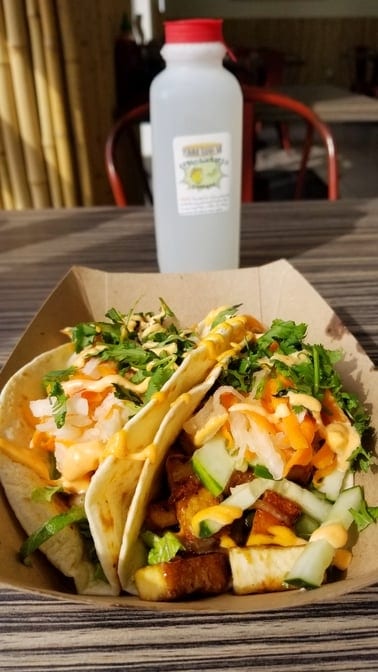 Lemongrass Pork Yummi Tacos.