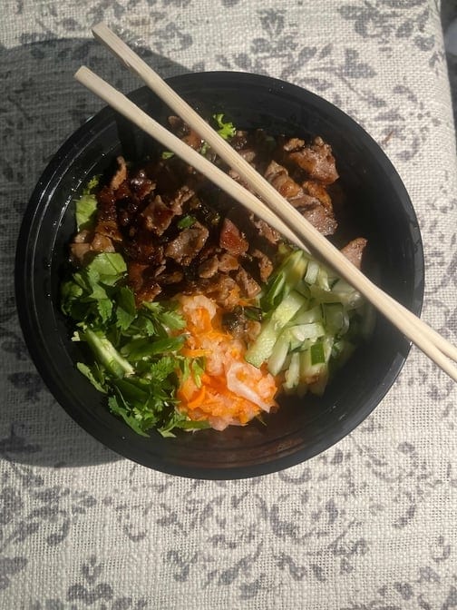 Vietnamese BBQ Pork Lettuce Bowl.