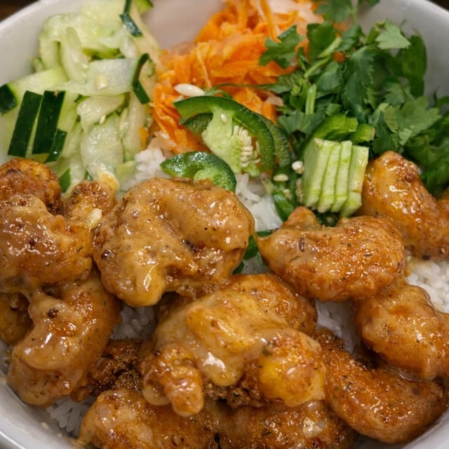 Bang Bang Shrimp Rice Bowl.