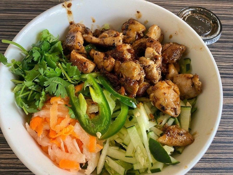 Lemongrass Chicken Lettuce Bowl.