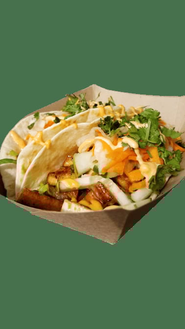 Vietnamese BBQ Pork Yummi Tacos.