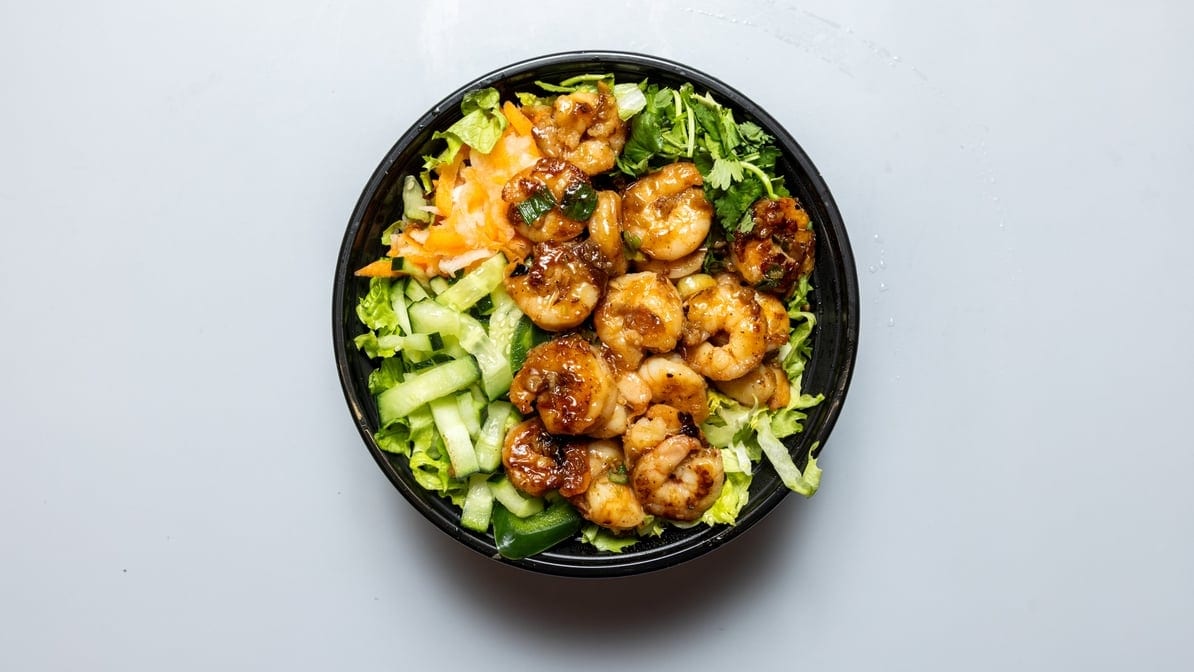 Lemongrass Shrimp Lettuce Bowl.
