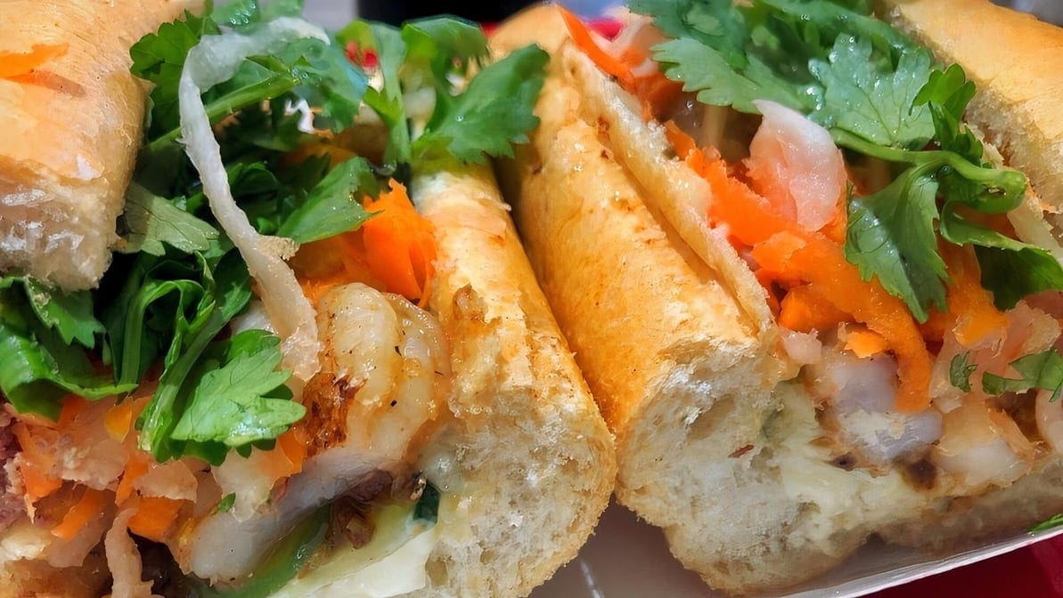 Lemongrass Shrimp Banh Mi.