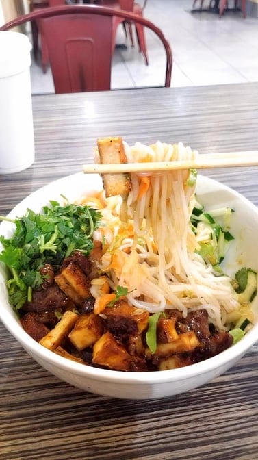 Fried Tofu Noodle Bowl.