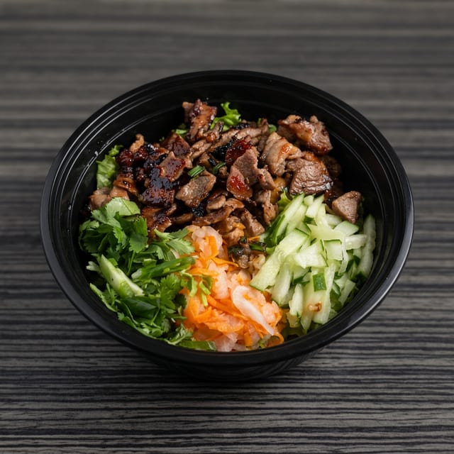 Vietnamese BBQ Pork Lettuce Bowl.