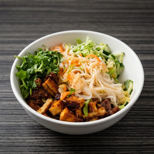 Fried Tofu Noodle Bowl.