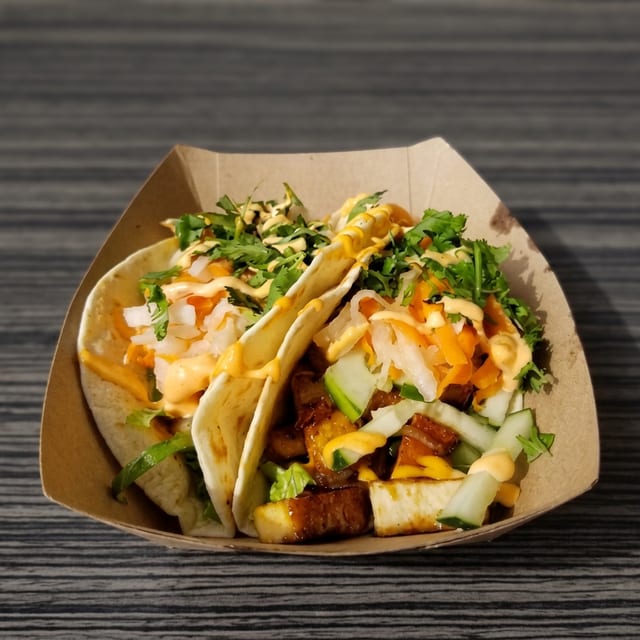 Lemongrass Pork Yummi Tacos.
